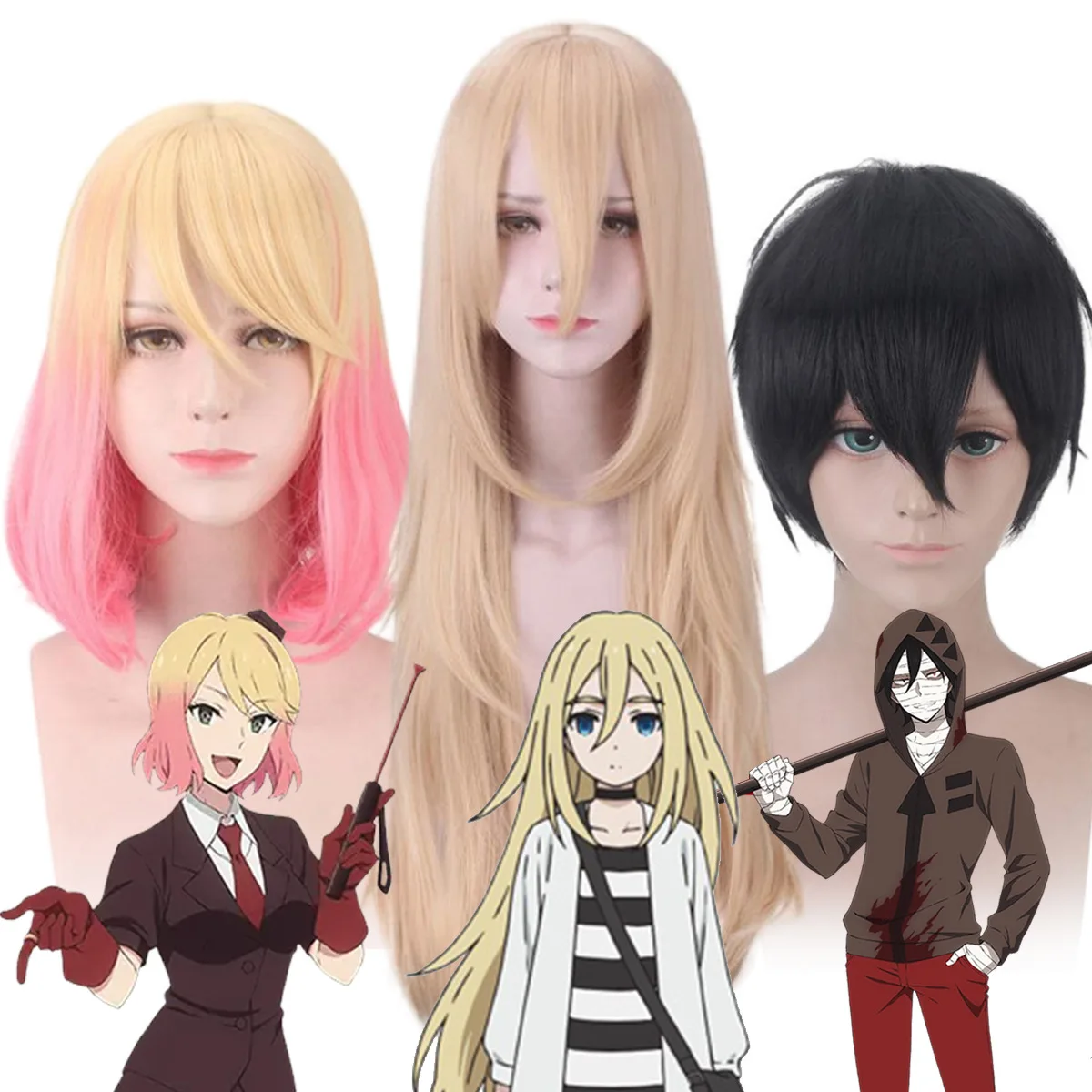 

Synthetic Cosplay Wig Angel Character Inspired Blonde Gradient Hair Costume Party Roleplay Heat Resistant Fiber