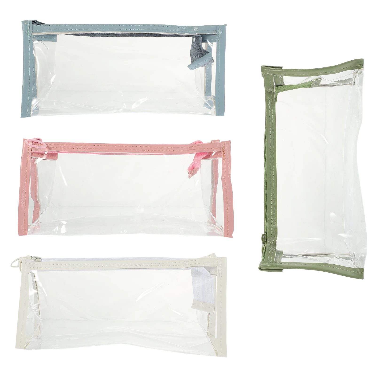 

4 Pcs Practical Stationery Bag Storage Pen Pencil Case Small Pouches High Capacity Pvc Student