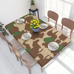 Waterproof Oil-Proof WW2 GermanySplintertarn Splinter Camo Tablecloth Table Covers 4FT Fit Military Camouflage Table Cloth