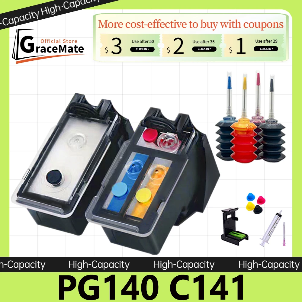 

Replacement for canon printer pixma cartridge MG2580 MG2400 MG2500 IP2880 MG3610 MG3510 Printer pg140 cl141 cartridge