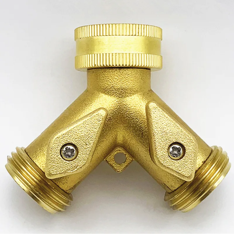

Садовый американский латунный шаровой кран, Y-образный разветвитель для садовых водопроводных труб, двухходовой водяной клапан