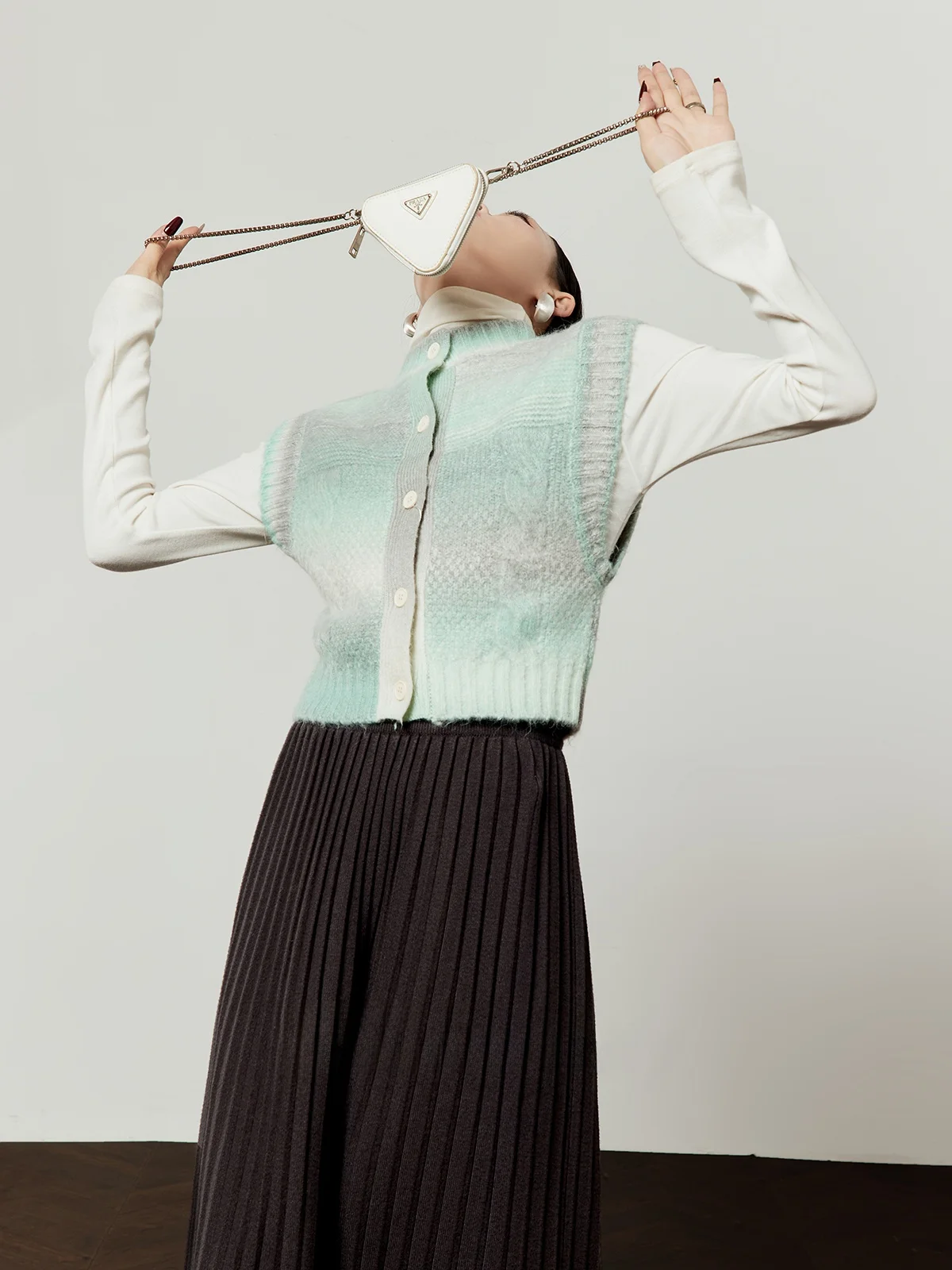 

een adient ort Svel Vest Women's Faion Spring New Sle Casual Sle Knitted Top Slimming Effect Weekliware