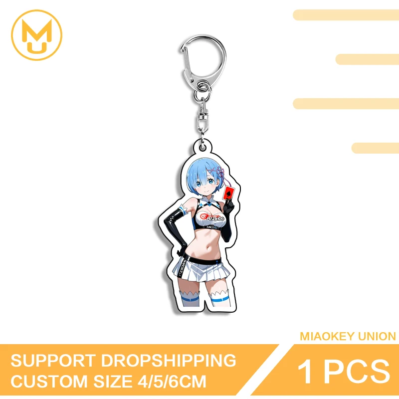 Rem NSFW Anime Peripheral Eye Catching Treasure Key Chain Stainless Steel Chain Waterproof Suitable For Toys Hobbies Gifts
