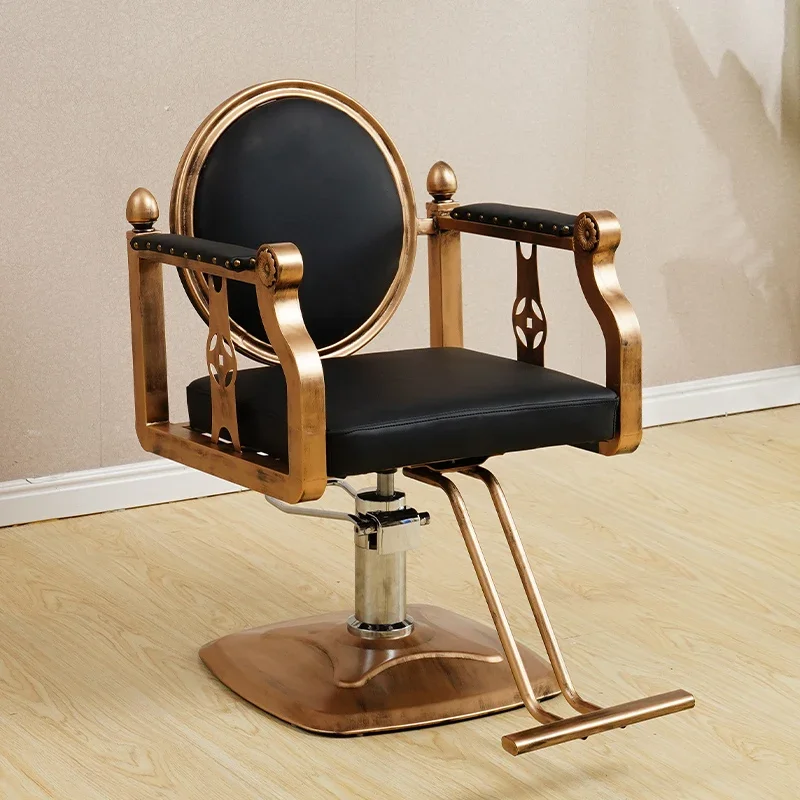 Retro Barber Chairs Professional Salon Chairs Lash Rotating Reclining Poltrona Barbiere Sillas Para Barberia Salon Furniture