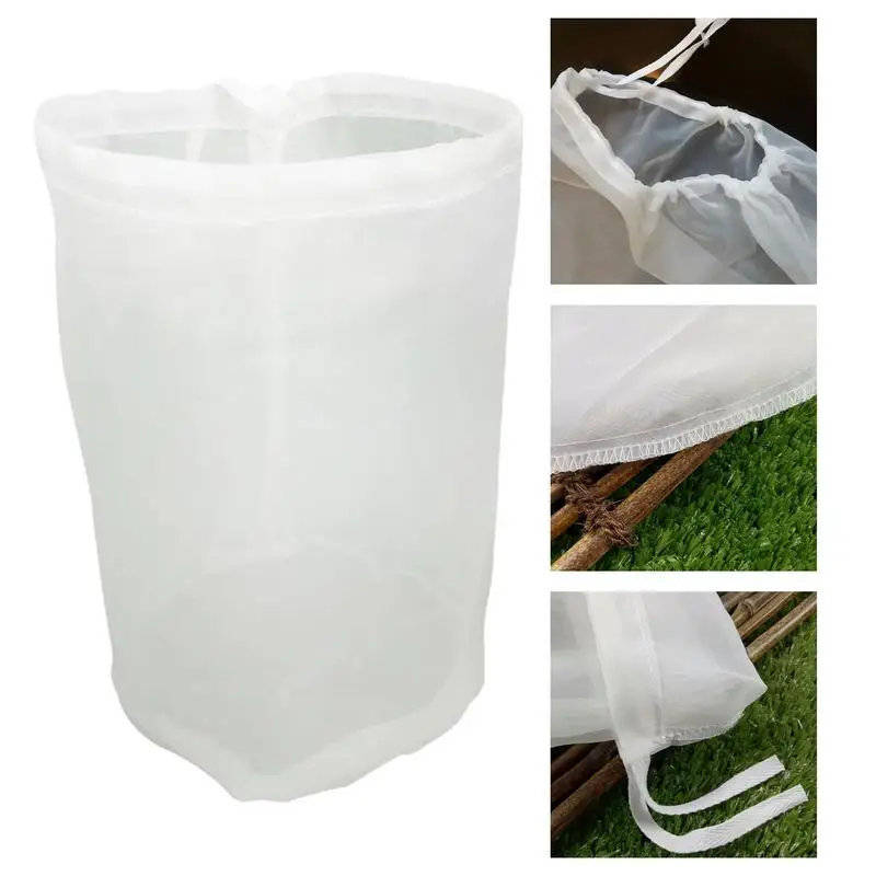 Sac Filtrant Réutilisable en Nylon pour Brassage de Bière, Outil de Bar, Thé, Jus, Lait, 8 Unités