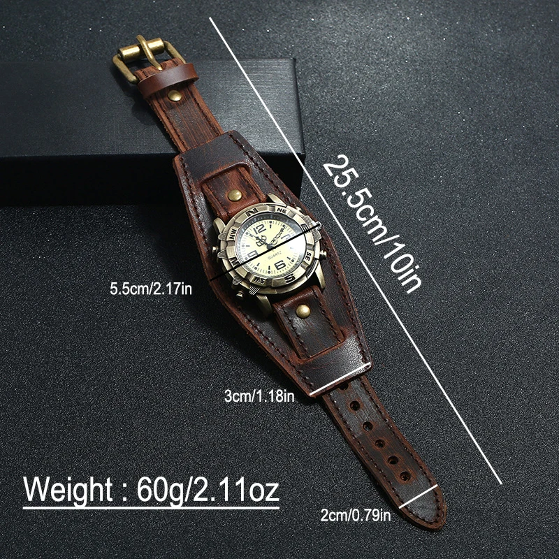 Fashion Casual Women Watch High-end Vintage Cowhide Strap Antique Bronze Color Dress Quartz Watches For Ladies Gift