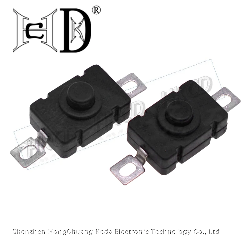 5PCS 18*12MM KAN Flashlight Switch 1.5A 250VAC Self Locking Patch Type Push Button Switch 2P-ON-OFF Small Switches KAN-28