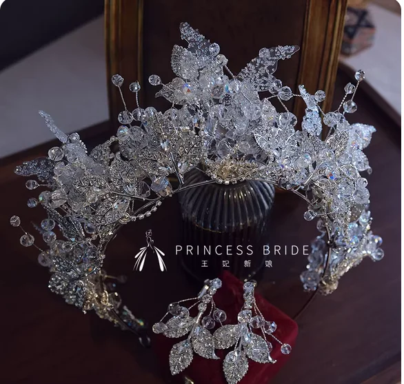 Princess new luxury handmade Crystal Butterfly Bridal Crown Princess Crown wedding dress tiara