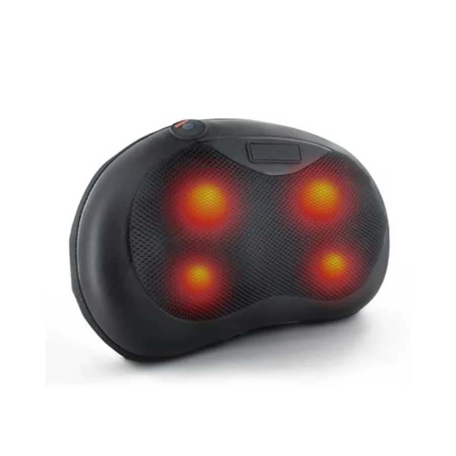 

Электрическая массажная подушка шиацу с подогревом - массажер для глубоких тканей для разминания спины и шеи для облегчения боли в мышцах - универсальное тело