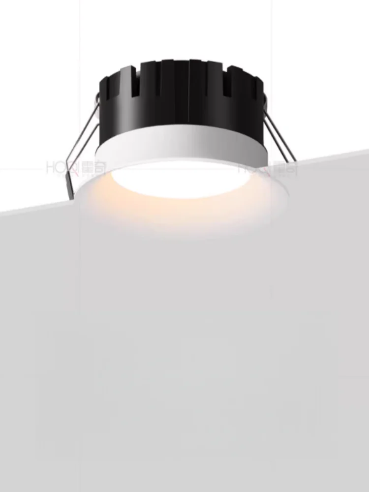 Invisible Frameless Cylindrical Ceiling Lamp with Curved Surface, Anti-Glare Feature, Embedded Design, Suitable for Home Living