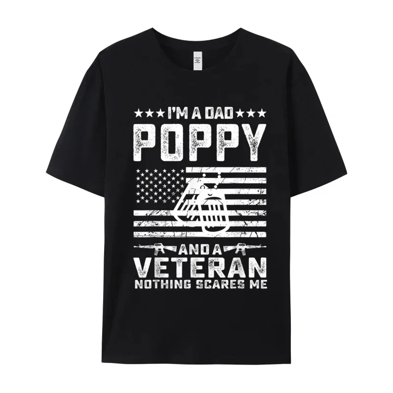 Round Collar Mens Im a Dad Poppy Combed cotton Mens T Shirt Family Short Sleeve Tops Tees Discount Outdoor T-shirts