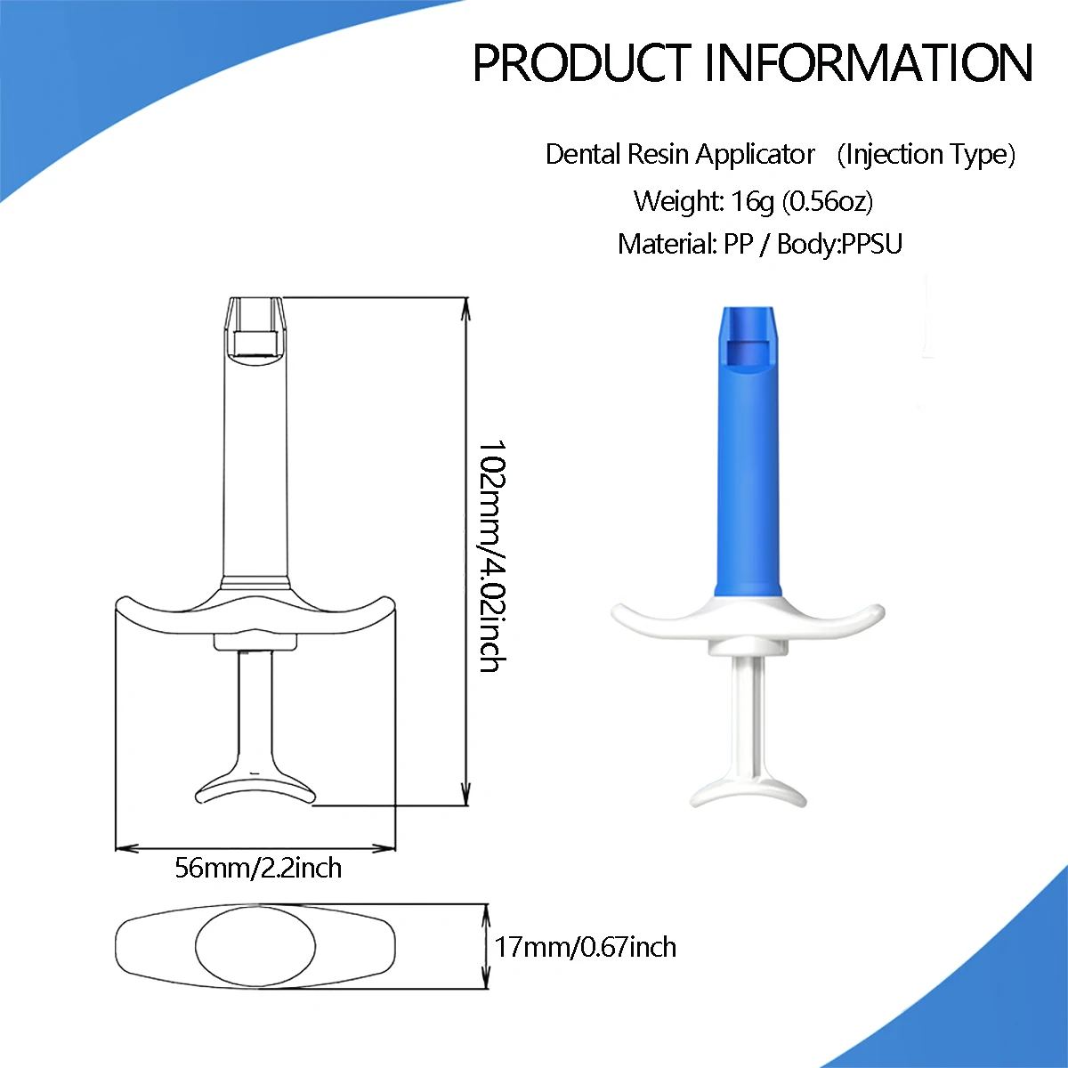 Dental Capsule Resin Applicator Injection Syringe Delivery Dispenser Composite Resin Pusher Aesthetic Restoration Autoclavable