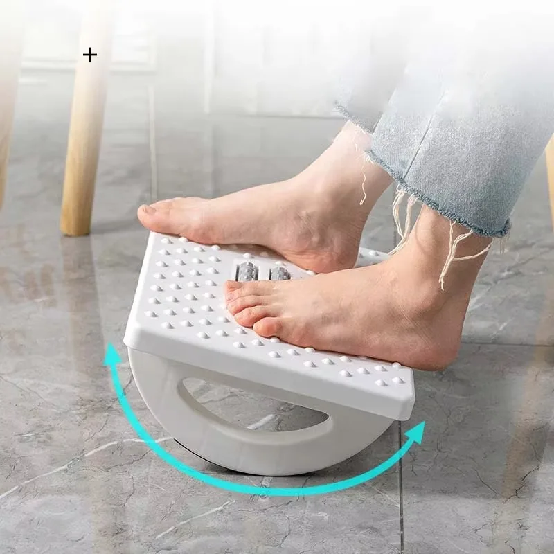 

Foot Stool Under Desk Non Slip Rocking Footrest Plastic Desk Foot Rest for Home and Office