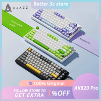 AJAZZ AK820 Pro Mechanical Keyboard Three Mode Wireless Multifunctional Knob Custom Screen Gamer Keyboard Hot Swap RGB Gasket