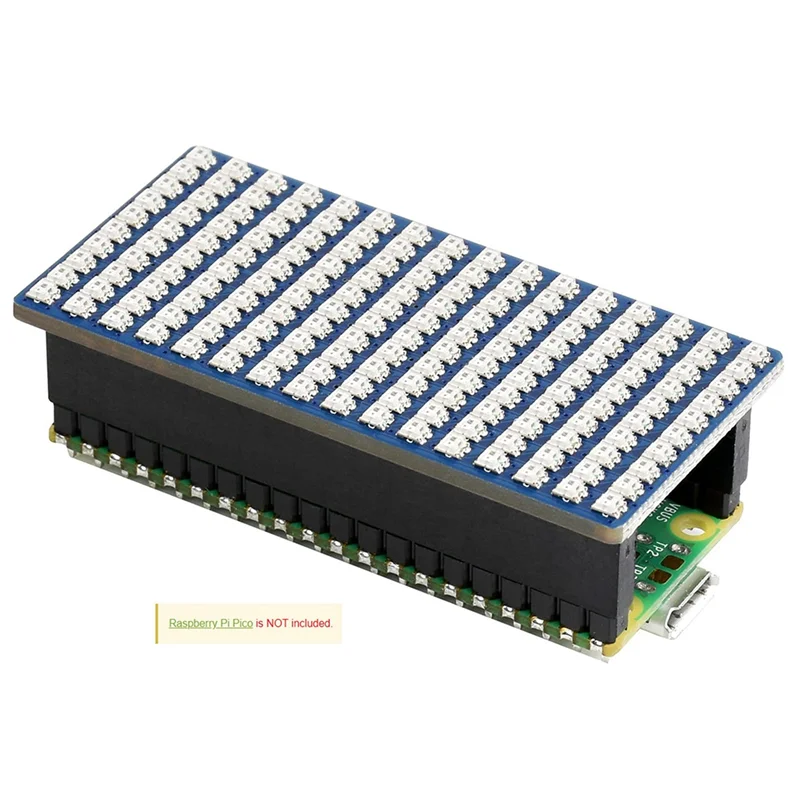 Waveshare RGB Full-Color LED Matrix Module for Raspberry Pi Pico, 16X10 Grid,with Embedded Controller IC and LED Chip