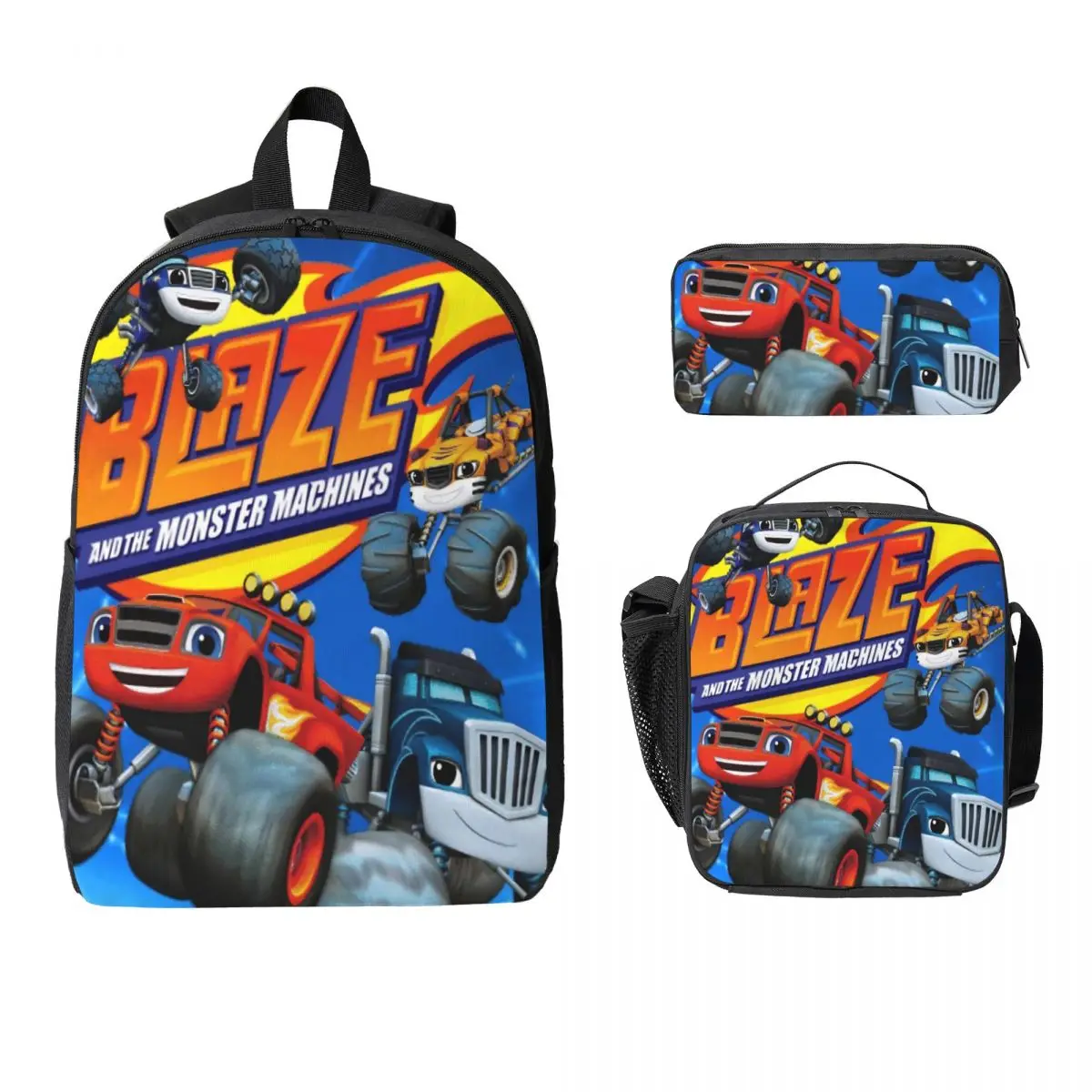 

Blaze And The Monster Machines School bags Set for Girls Boys Pencil Boxes Backpack Sets with Lunch Box For Students Daypack
