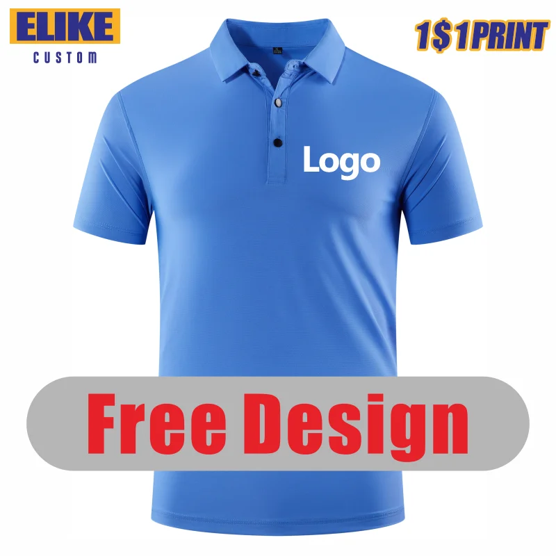 ELIKE High-Quality Quick Dry Polo Shirt Custom Logo Print Personal Design Tops Embroidery Summer Pure 8 Colors Men And Women Clo