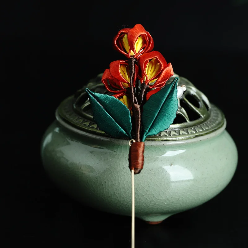 

Chinese Style Real Silk Velvet Flower Brooch New Accessories Vintage Cheongsam Corsage Han Clothing