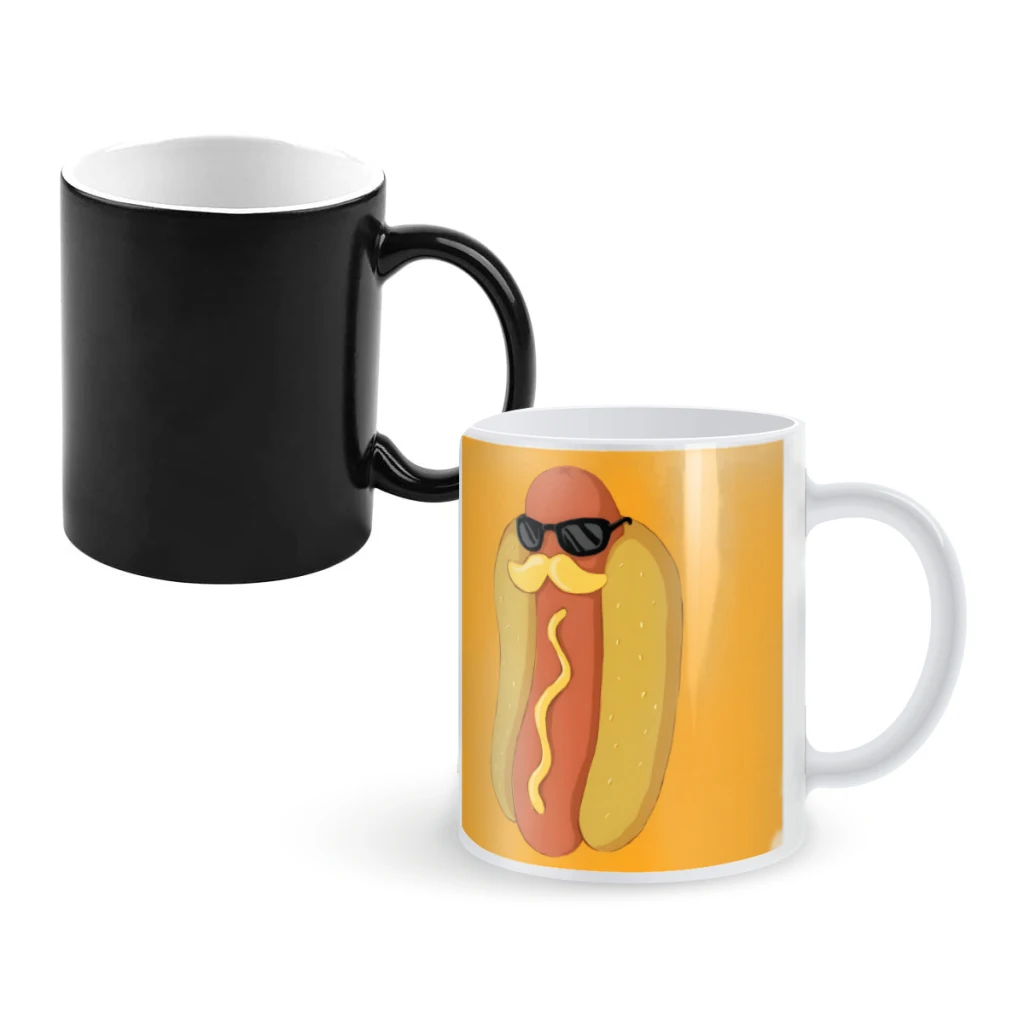 

Moustardche!Coffee Mugs And Mug Creative Color Change Tea Cup Ceramic Milk Cups Novelty Gifts