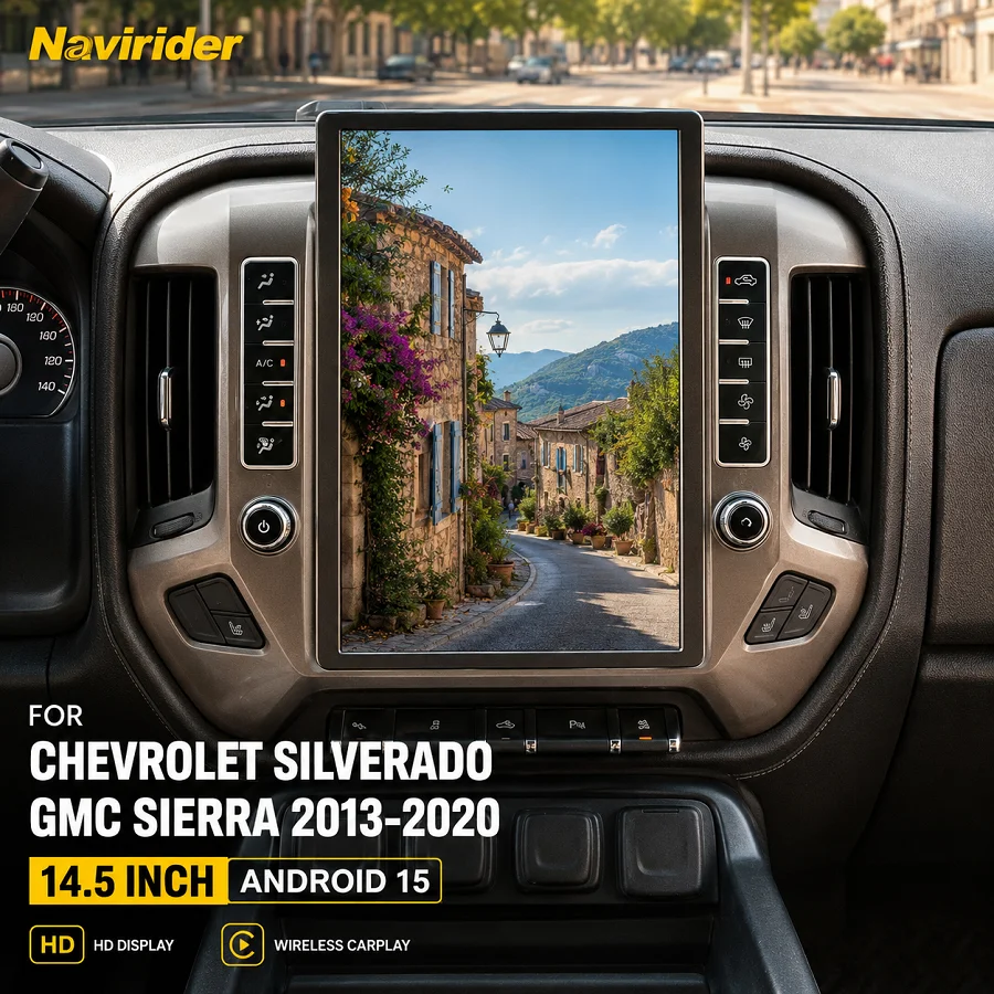 T 14.5inch Big TV Android 13 Wireless Carplay Touch Screen For Chevrolet Silverado GMC Sierra 2013-2020 4G Car Stereo Multimedia