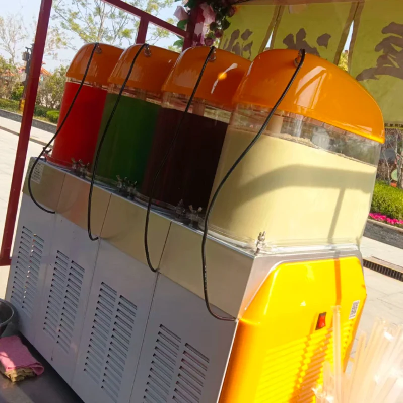 Hot Sale Four Tanks 48L Commercial Snow Melting Machine Beverage Fruit Juice Cold Drink Dispenser