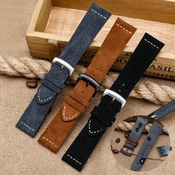 Handmade Watch Band Genuine Suede Leather Watch Strap 23mm Watchband  Waterproof Strap With Quick Release Bar For Brand Watch