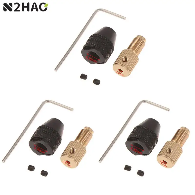 2.3Mm/3.17Mm/5Mm Elektrische Motor Shaft Mini Boor Chuck Armatuur 0.5-3.2Mm Boor bit Micro Boorkop Hex Boorkop Adapter