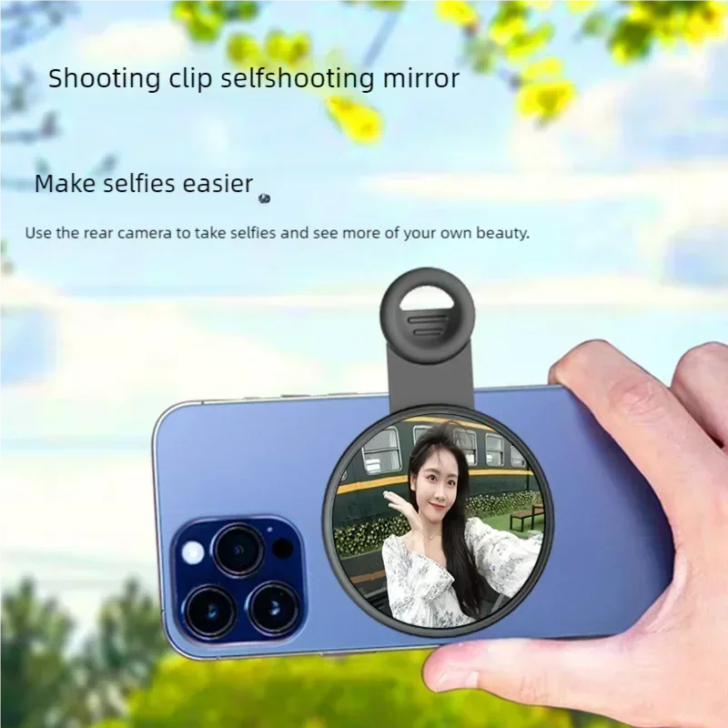 Smartphone Mirror Reflection Clip Kit Portable Mobile Phone Camera Mirror Clip with Storage Bag Phone Rear Selfie Mirrors