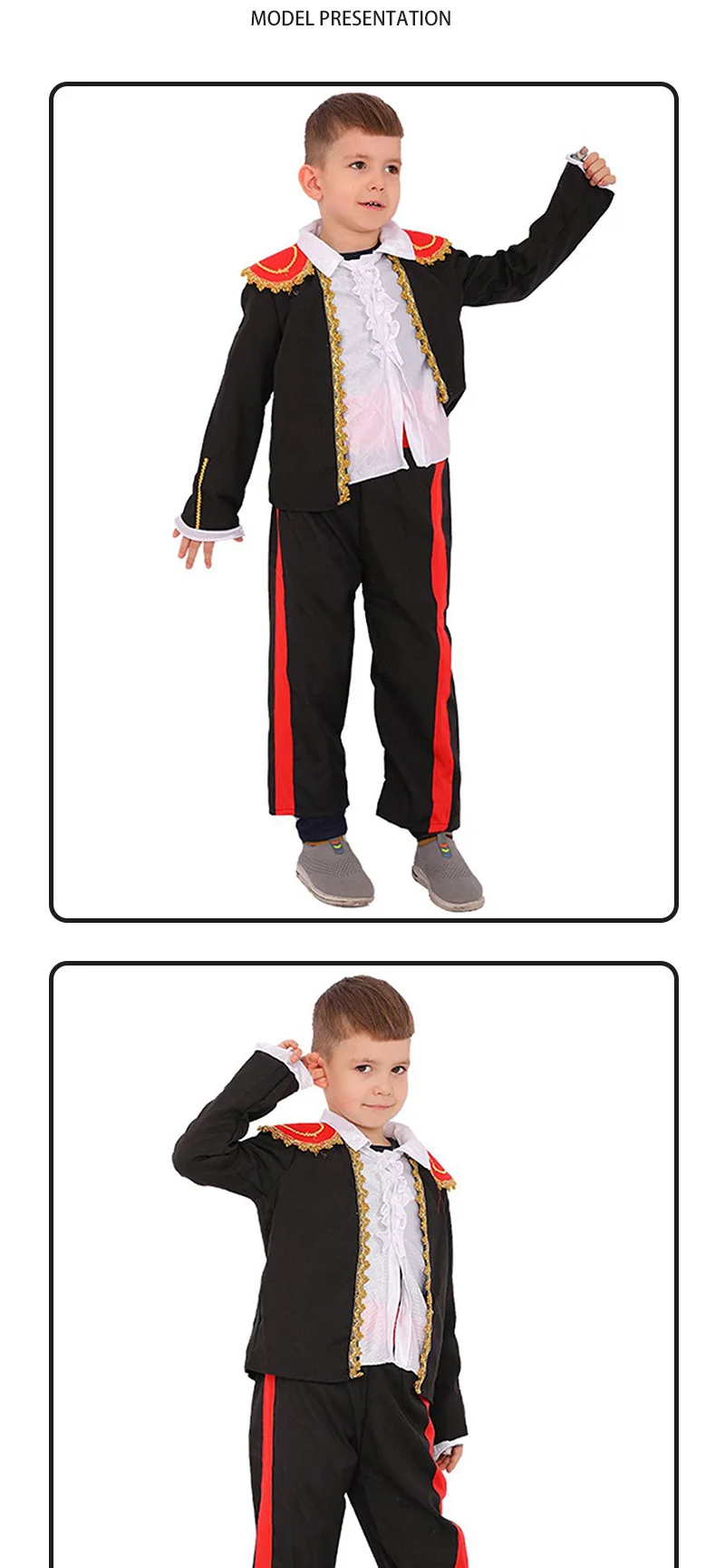 Neues Halloween-Todestags-Mädchenkostüm, spanisches traditionelles Cosplay, Kinder- und Jungen-Festivalkostüm, Bühnenkostüm 2025 – Detail 2