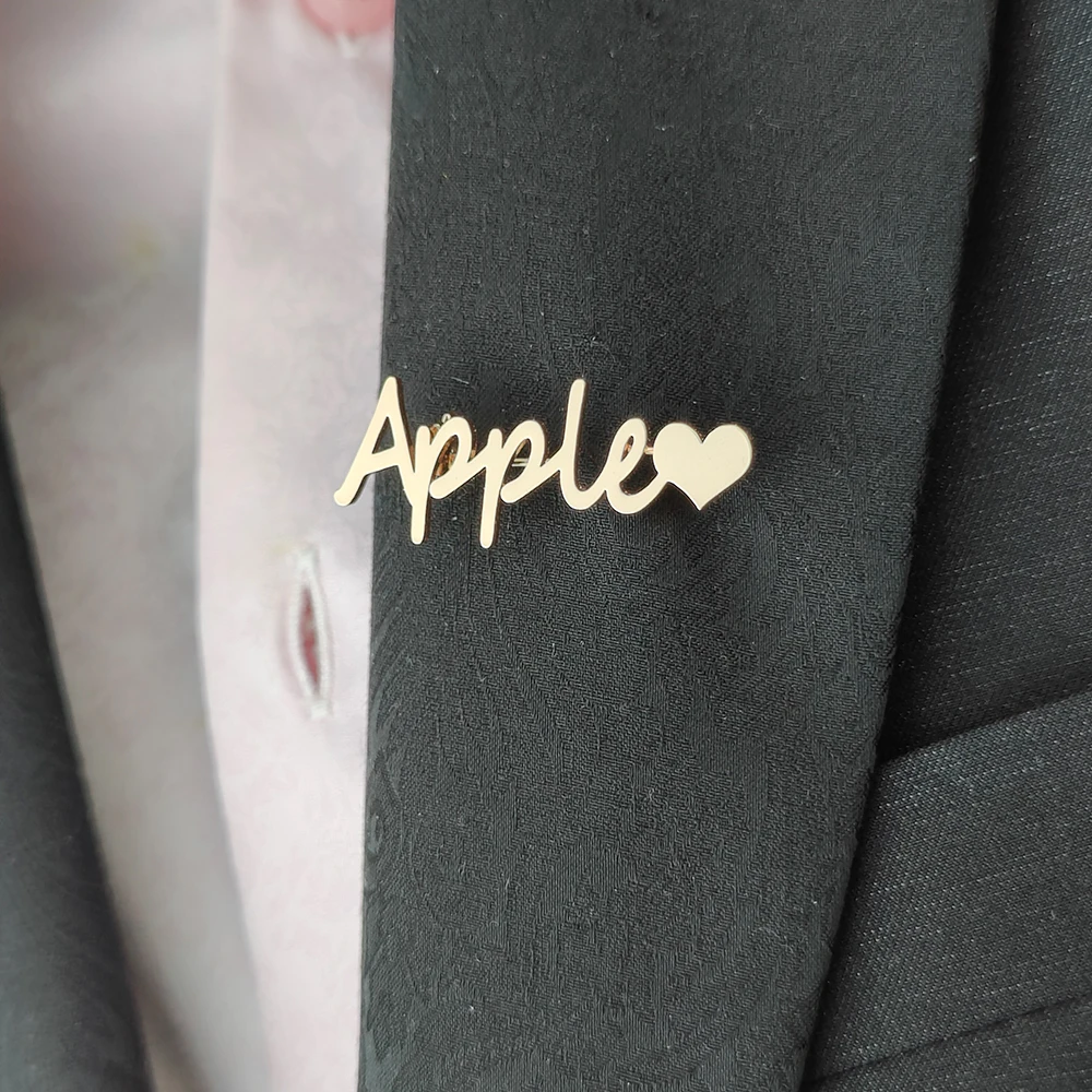 

Custom Brooch Can Be Customized Name Jewelry Rose Gold Lapel Pin Stainless Steel Ladies Brooch Custom Unique Gift