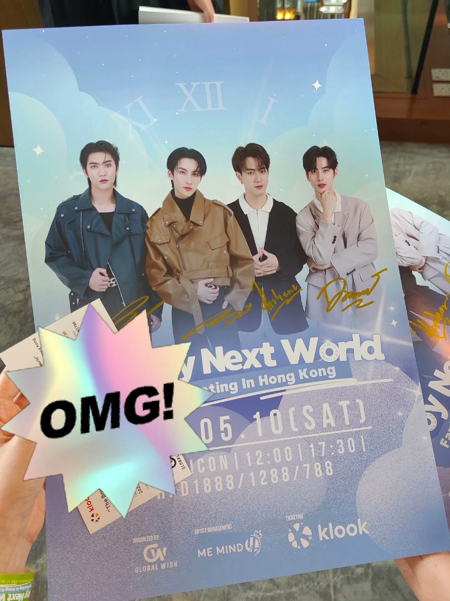Thai drama Love In The Air Boss noeul Bossnoeul Boss Chaikamon The Boy Next World Fan Meeting In Hong Kong Poster With Signature