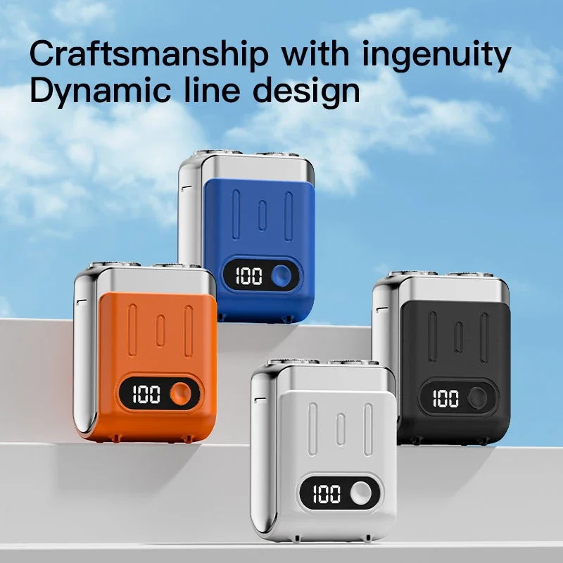 Afeitadora eléctrica Xiaomi, afeitadora inteligente para el hogar y el coche, pantalla Digital, Mini Afeitadora recargable de doble hoja, potente regalo para hombres