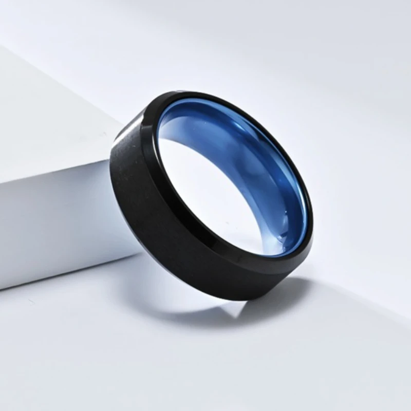Stainless Steel Matte Dual Tone Rings 3-color Man Personalized Fashion Ring Charming Jewelry