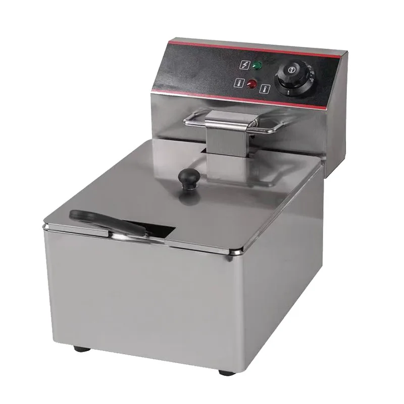 

Commercial desktop electric fryer, fried chicken thighs, chicken wings, French fries machine, thickened single-cylinder