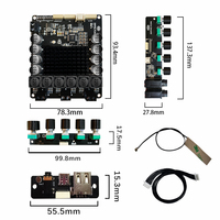 HiFi Audio Bluetooth 5.0 DSP 2.1 Stereo Amplifier Board  Support Software Tuning Free Karaoke Microphone 50WX2+100W