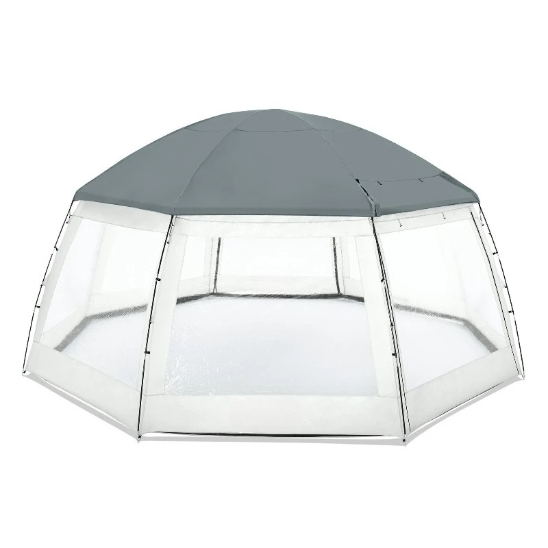 Tienda de piscina redonda, tienda de protección solar a prueba de mosquitos, toldo grande, toldo de piscina portátil plegable para el hogar y al aire libre