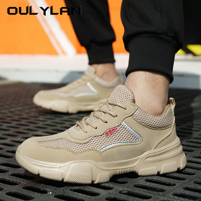 

Oulylan Lightweight Steel Toe Safety Footwear Men Anti-Smash Durable Work Shoes Summer New Breathable Anti-Puncture Labor Boots