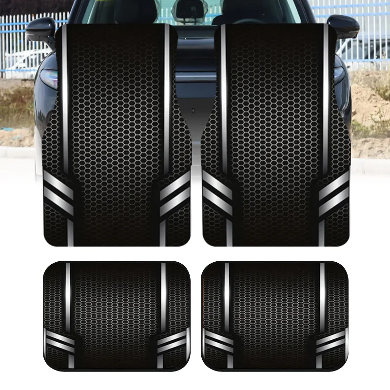 2pcs/4pcs Polyester Hexagonal Honeycomb Printed Car Foot Mats, Wear-Resistant Practical Car Interior Decoration Additions