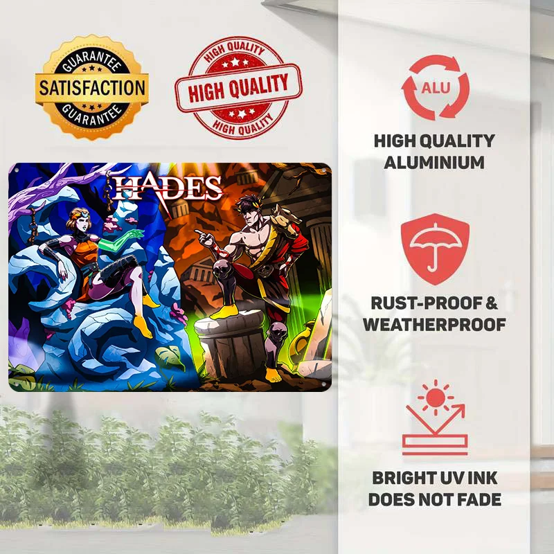 Hades Game Art Metal Poster Perfect Gift for Fans Lovers Personalized Wall Art Metal Sign for Bar Accessories Decoration Room