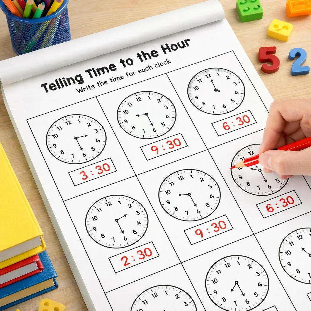 Drawing Books for Kids Time Concept Practice Workbook Reading Sheets Ideal Homeschool Classroom Supplies Christmas Gifts