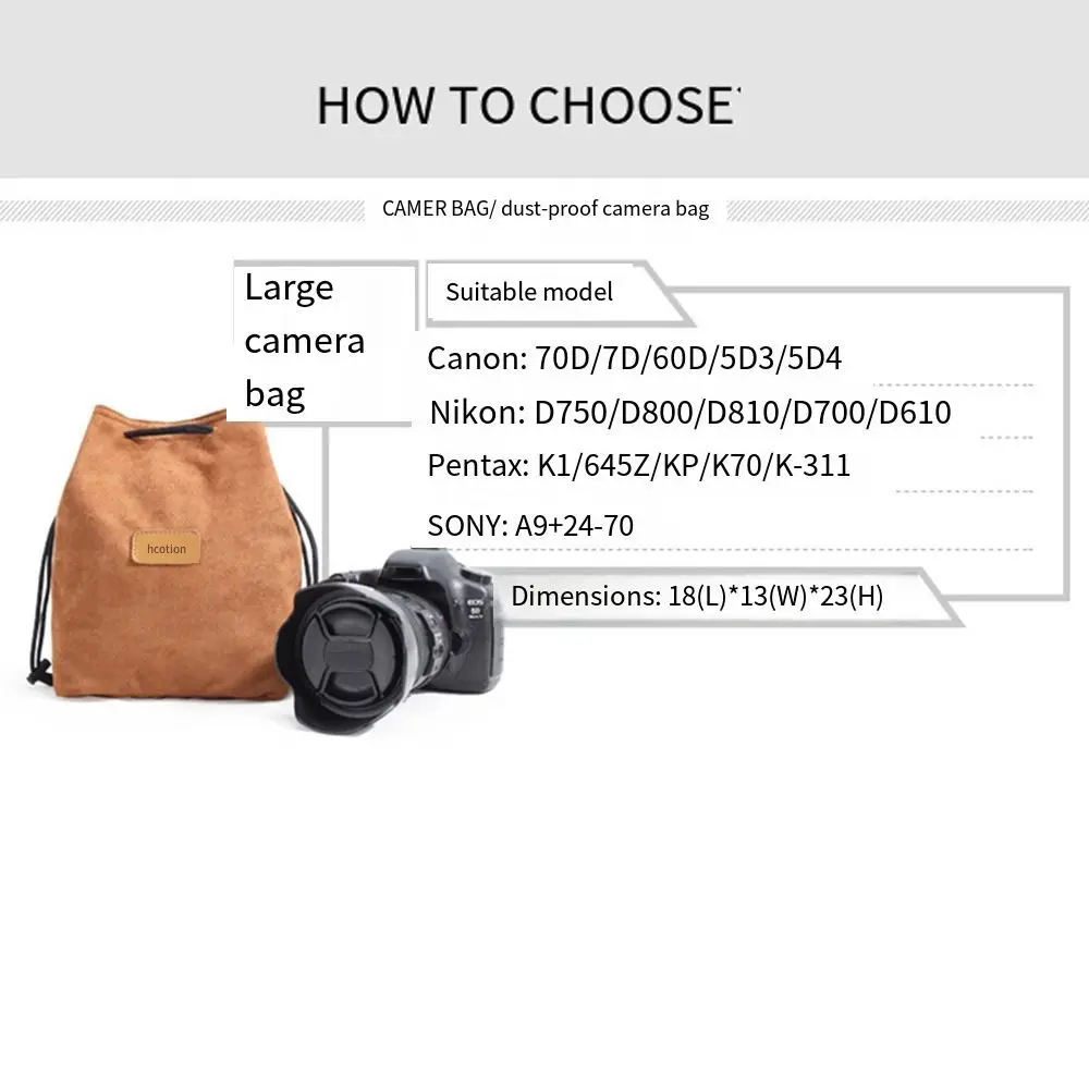 Soft Camera Storage Bag Dustproof Polar Fleece Lining Lens Protective Case Handbag Waterproof Photography Protective Bag