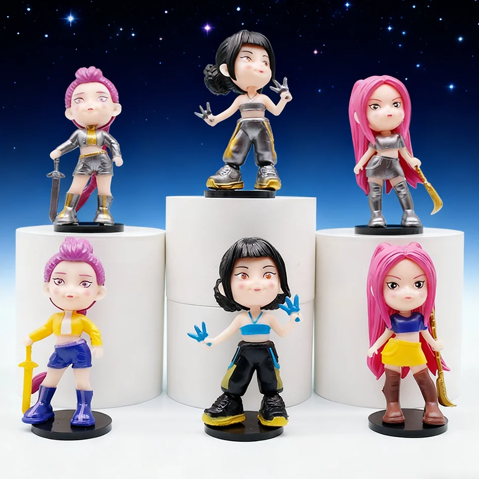 

6pcs/set New Kpop Demon Hunters Figure Series Anime Handmade Model Trendy Bedroom Decoration Boy Girl Gift Box Gift