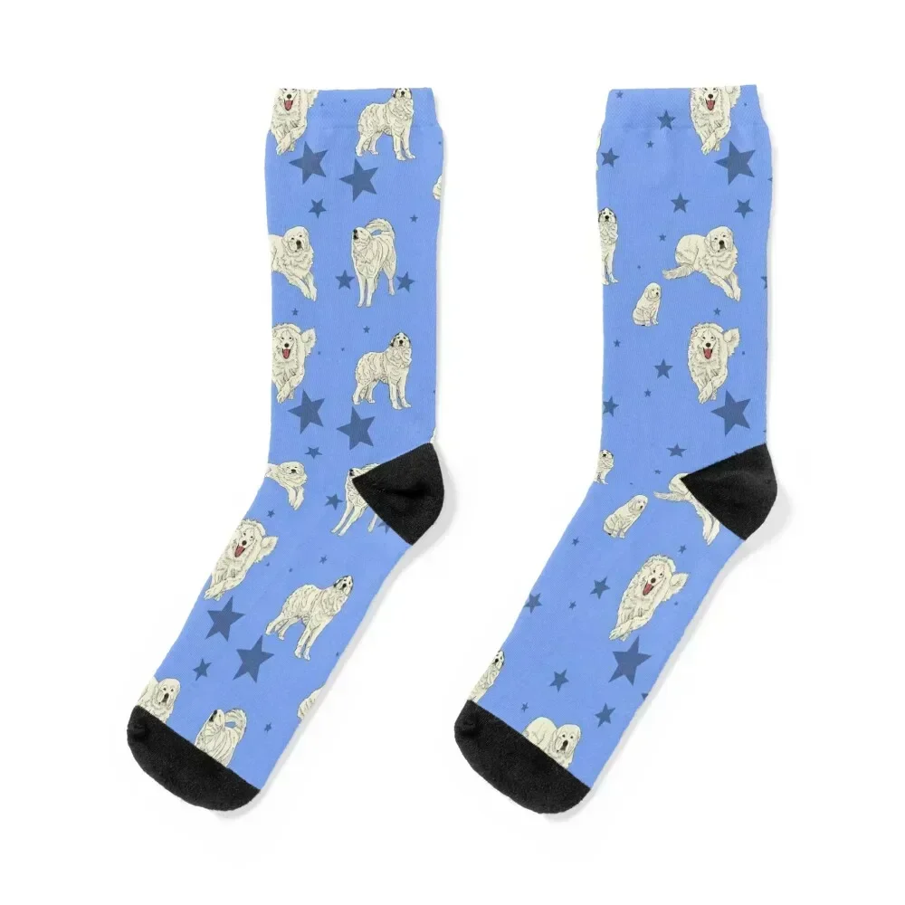 

Great Pyrenees Pattern Blue Socks loose cotton sheer anime Socks Woman Men's cartoon happy compression Boy Child Socks Women's