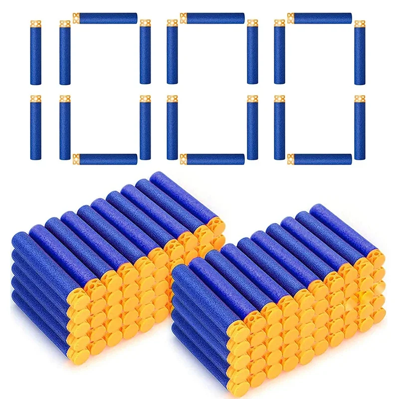 Recharge de fléchettes creuses bleues, 1000 à 50 pièces, balles en mousse, munitions pour pistolet Nerf n-strike Elite Blasters, 7.2cm