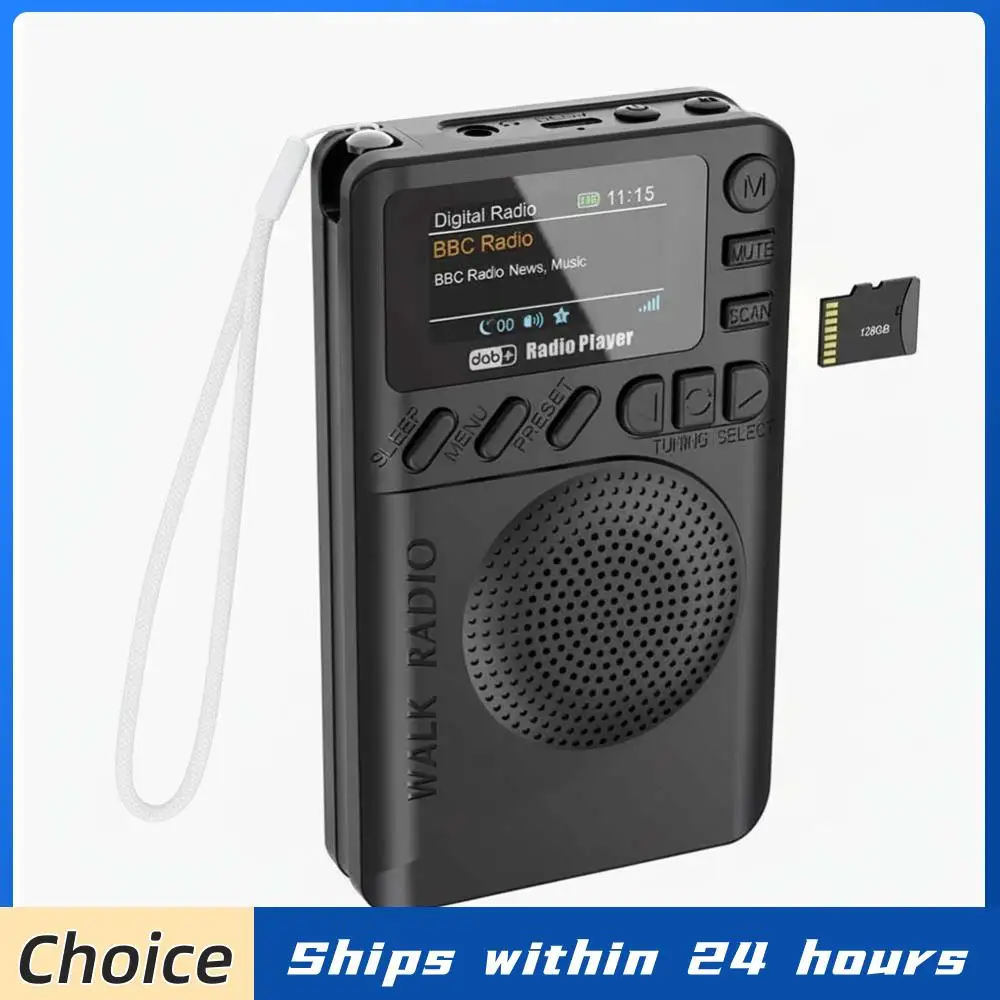 

Мини-радио DAB/FM с разъемом для наушников, цветным экраном, карманное радио, Bluetooth 5.0, воспроизведение MP3, динамик для бега и спорта