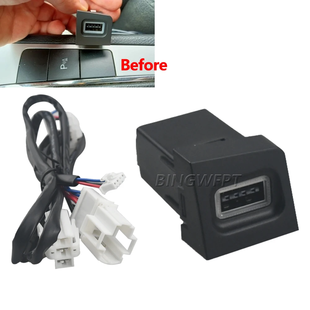 1PC Car Charger Socket QC3.0 Fast Charge USB Charging Outlet Power Adapter Phone For Volkswagen CC 2011 2012 Magotan B6