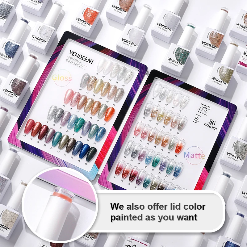 Vendeeni TPO HEMA Free Top High Density Pigment 36Color Platinum Gel Polish Nail Art UV Led Nail Gel Polish