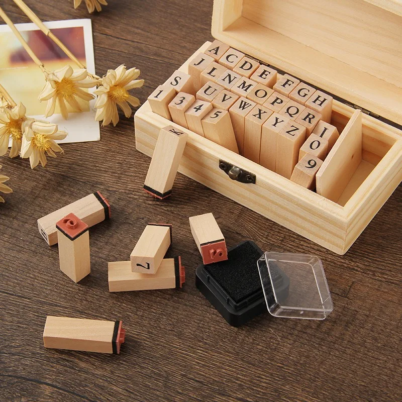 Picture 4: 2PCS Basic Handbook Set, Typewriter Font Wooden Stamp, Ming Dynasty Alphanumeric 36pcs