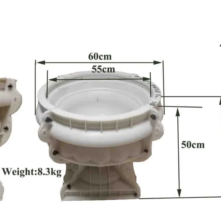 

Flower pot mold Cement bonsai round plastic model Plastic steel cast-in-place concrete abrasive tool model Thickened large