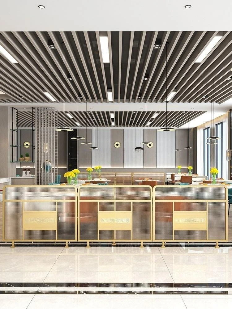 

Low partition aisle decorative wrought iron stainless steel light small screen restaurant teahouse hotel fence